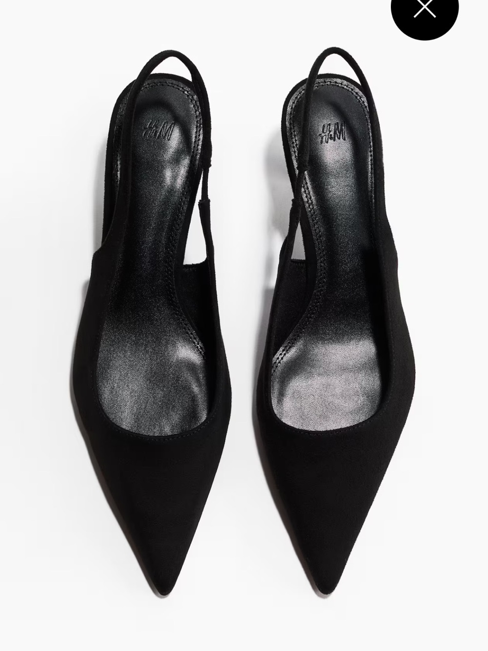 H&M Black Pointed Slingback Heels